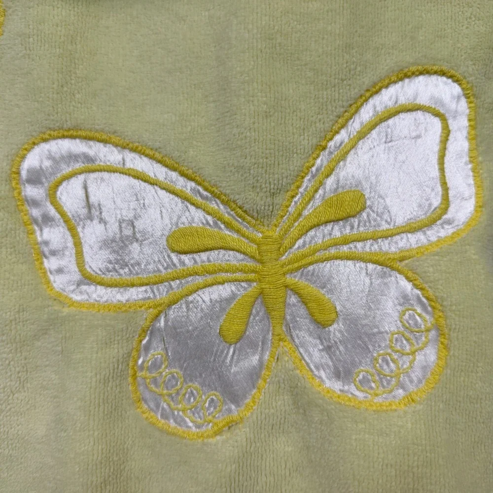 Vintage Avanti Towel Set Yellow Butterfly Embroidered Vintage Bathroom Decor